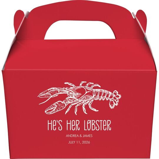 He's Her Lobster Gable Favor Boxes